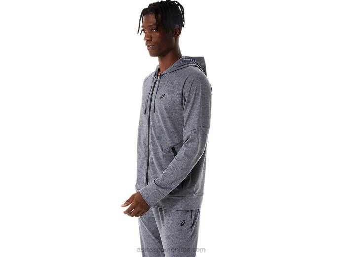 sudadera con cremallera completa de tecnología para hombre Asics 4L68817 metrópolis gris brezo