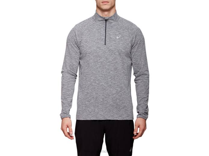 top dorai con cremallera de un cuarto para hombre Asics 4L682058 brezo gris oscuro