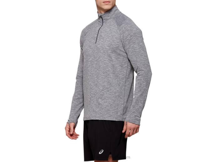 top dorai con cremallera de un cuarto para hombre Asics 4L682058 brezo gris oscuro
