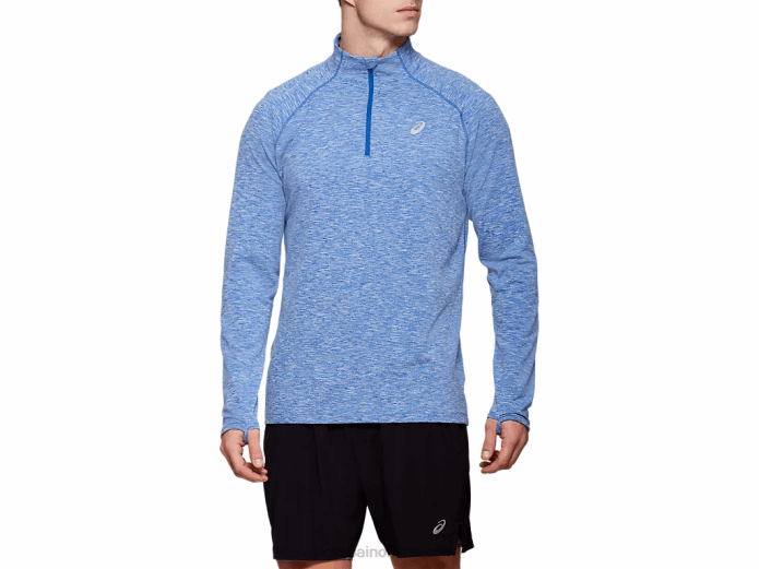 top dorai con cremallera de un cuarto para hombre Asics 4L682125 brezo azul