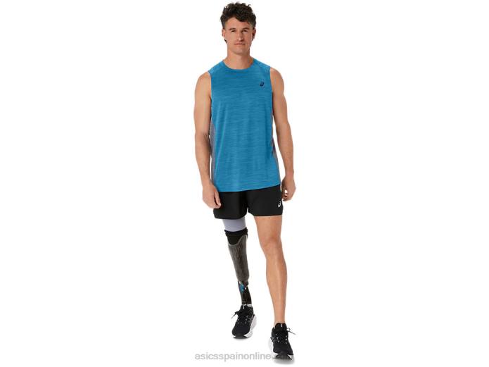 Camiseta de tirantes para hombre Train Sana Muscle. Asics 4L6817 isla azul/hoja de roca