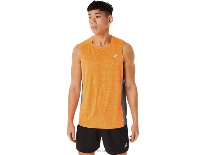 Camiseta de tirantes para hombre Train Sana Muscle. Asics 4L6818 pop naranja/rock de hoja