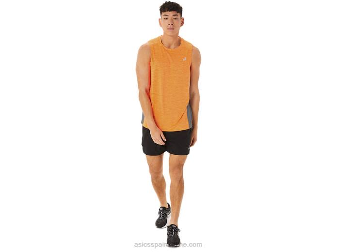 Camiseta de tirantes para hombre Train Sana Muscle. Asics 4L6818 pop naranja/rock de hoja