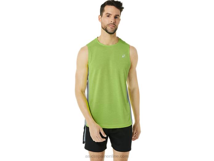 Camiseta de tirantes para hombre Train Sana Muscle. Asics 4L6843 ralladura de lima/hoja de roca