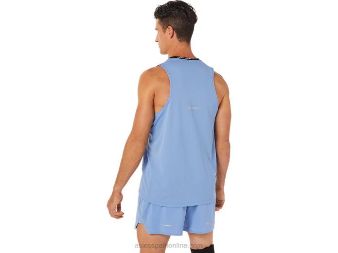 camiseta de carrera masculina Asics 4L681332 rendimiento armonía negro/azul