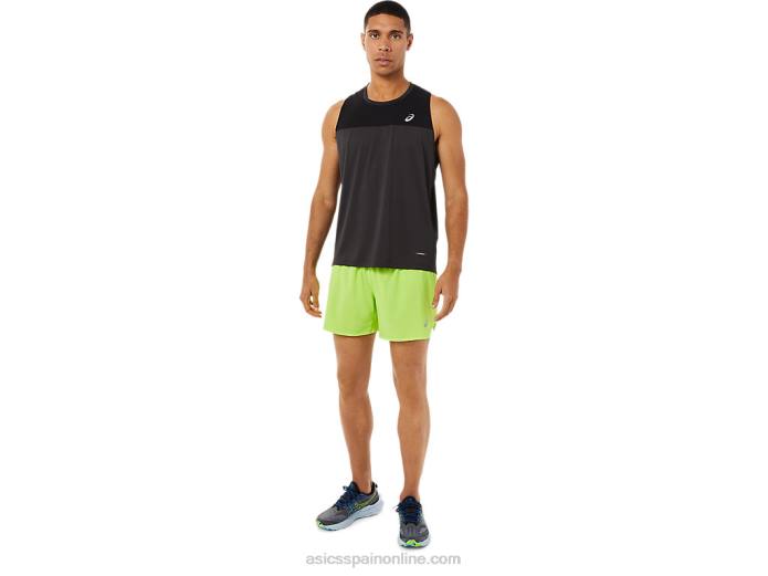 camiseta de carrera masculina Asics 4L681393 rendimiento negro/gris grafito