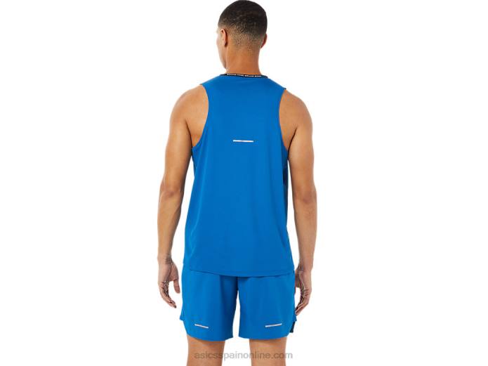 camiseta de carrera masculina Asics 4L681404 unidad de azul francés/lago