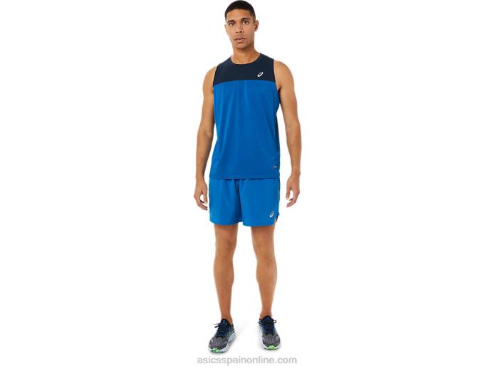 camiseta de carrera masculina Asics 4L681404 unidad de azul francés/lago