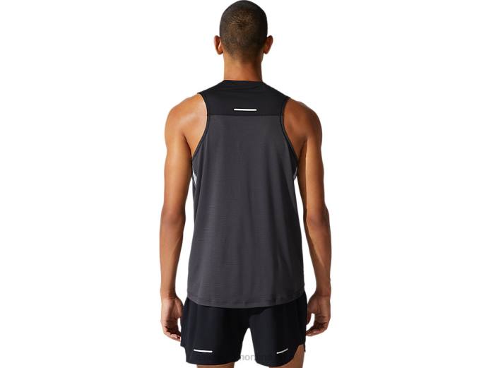 camiseta de carrera masculina Asics 4L681982 gris grafito/negro rendimiento