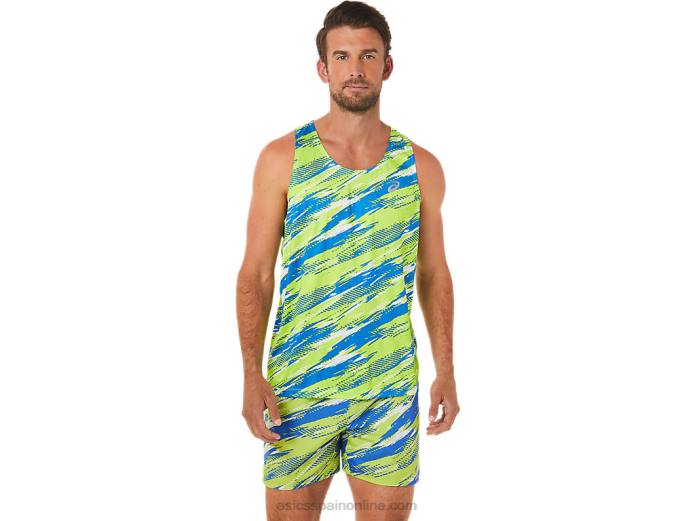 camiseta de inyección de color para hombre Asics 4L681432 peligro verde