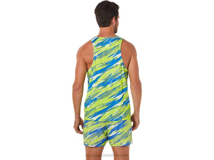 camiseta de inyección de color para hombre Asics 4L681432 peligro verde