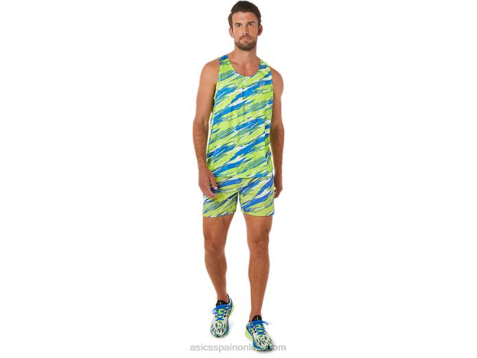 camiseta de inyección de color para hombre Asics 4L681432 peligro verde