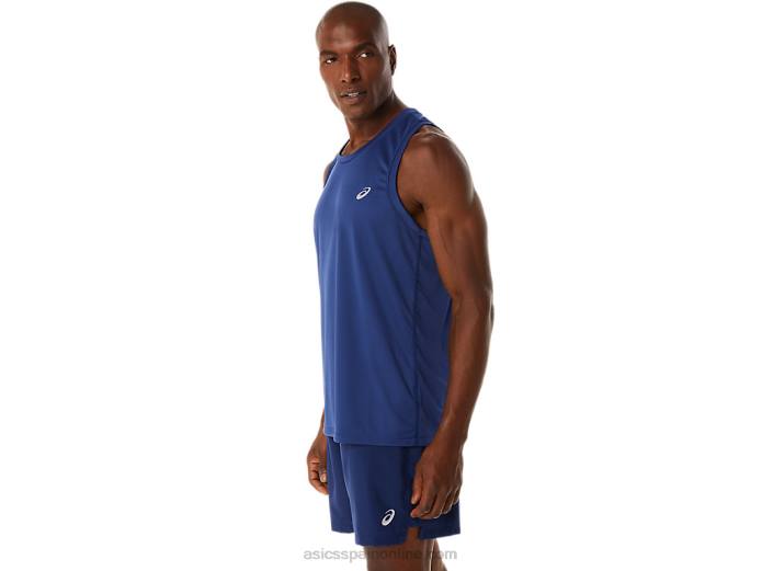 camiseta de lyte confeccionada para hombre Asics 4L68176 azul índigo
