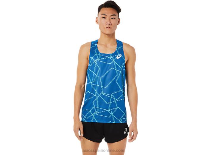 camiseta de malla ligera para hombre Asics 4L681397 unidad de lago