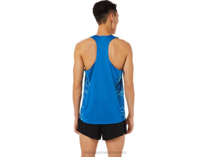camiseta de malla ligera para hombre Asics 4L681397 unidad de lago