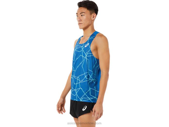 camiseta de malla ligera para hombre Asics 4L681397 unidad de lago