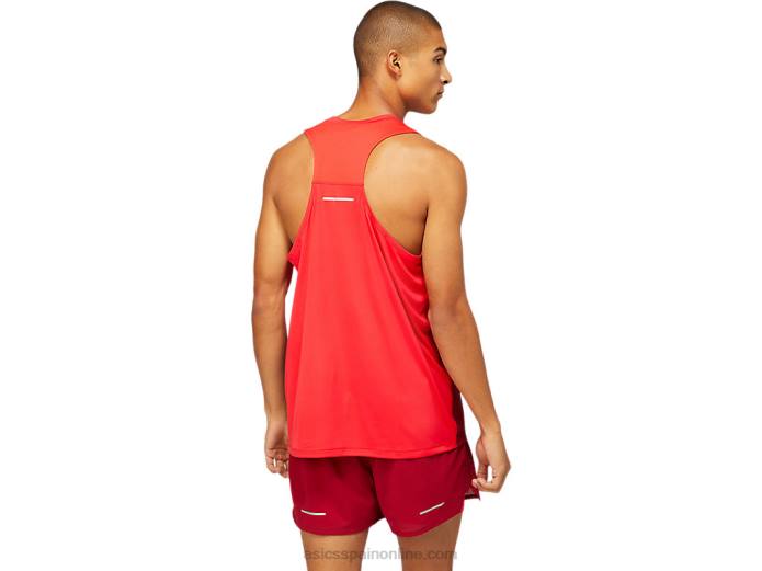 camiseta kasane para hombre Asics 4L681798 rojo eléctrico/burdeos