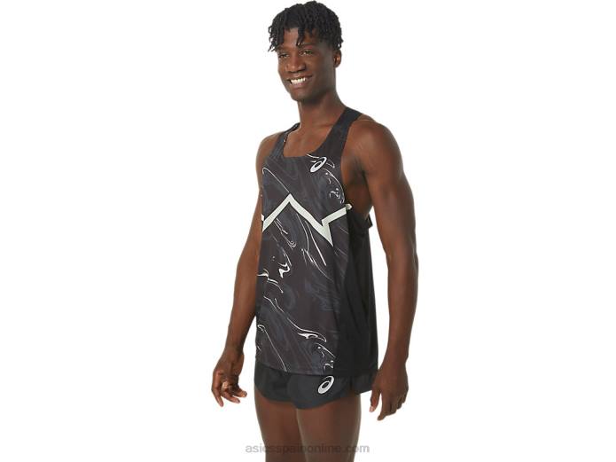 camiseta ligera cj-line para hombre Asics 4L68245 rendimiento negro/verde susurro