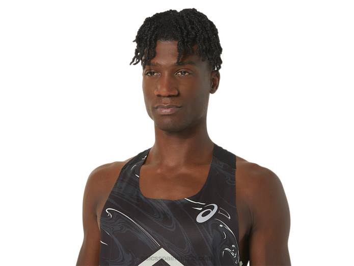 camiseta ligera cj-line para hombre Asics 4L68245 rendimiento negro/verde susurro