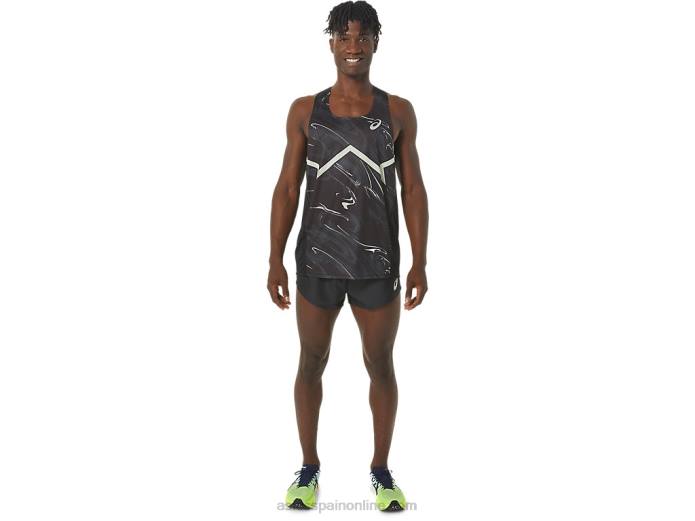 camiseta ligera cj-line para hombre Asics 4L68245 rendimiento negro/verde susurro