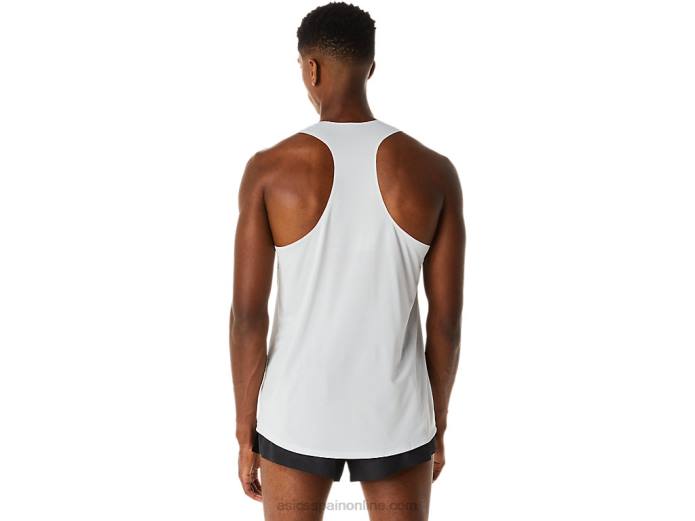 camiseta ligera cj-line para hombre Asics 4L68276 gris glaciar/rojo eléctrico