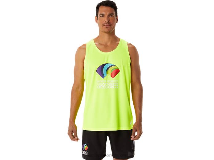 camiseta sin mangas ready-set ii wch para hombre Asics 4L681290 amarillo de seguridad