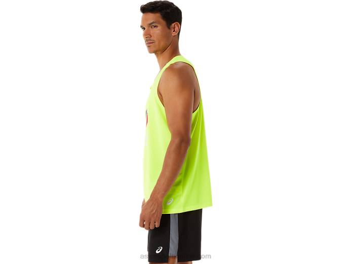 camiseta sin mangas ready-set ii wch para hombre Asics 4L681290 amarillo de seguridad