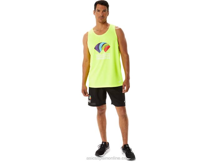 camiseta sin mangas ready-set ii wch para hombre Asics 4L681290 amarillo de seguridad