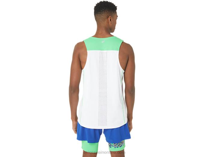 nueva camiseta de tirantes reutilizada fuerte para hombre Asics 4L6830 blanco/pista