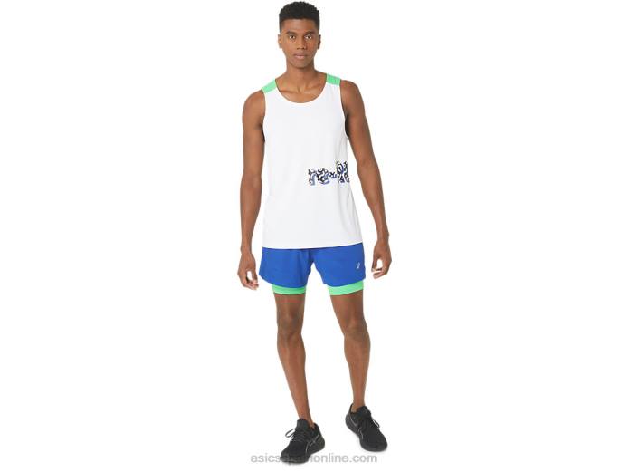 nueva camiseta de tirantes reutilizada fuerte para hombre Asics 4L6830 blanco/pista