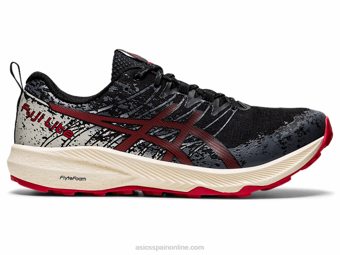 fuji lite 2 Asics 4L681661 negro/rojo eléctrico