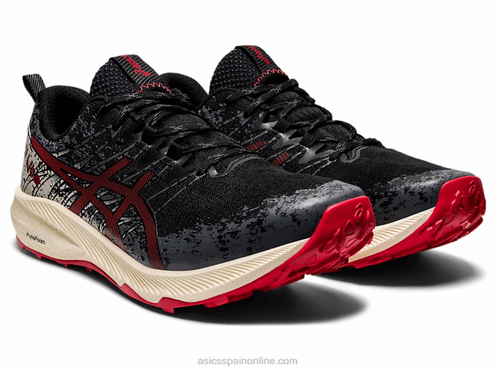 fuji lite 2 Asics 4L681661 negro/rojo eléctrico