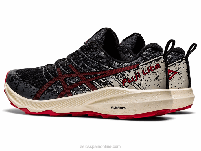 fuji lite 2 Asics 4L681661 negro/rojo eléctrico