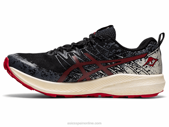 fuji lite 2 Asics 4L681661 negro/rojo eléctrico