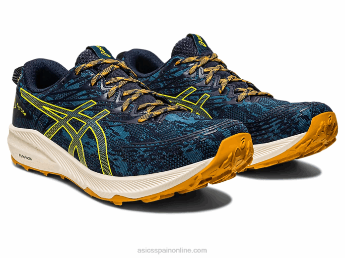 fuji lite 3 Asics 4L68624 tinta verde azulado/amarillo dorado