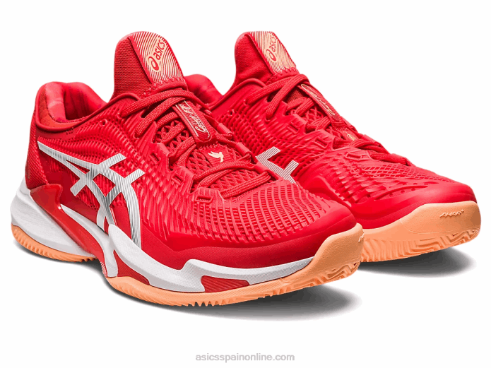 cancha ff 3 novak arcilla Asics 4L6874 rojo fuego/blanco