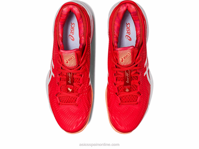 cancha ff 3 novak arcilla Asics 4L6874 rojo fuego/blanco