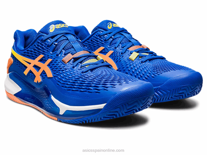 gel-resolución 9 arcilla Asics 4L6889 azul atún/melocotón sol
