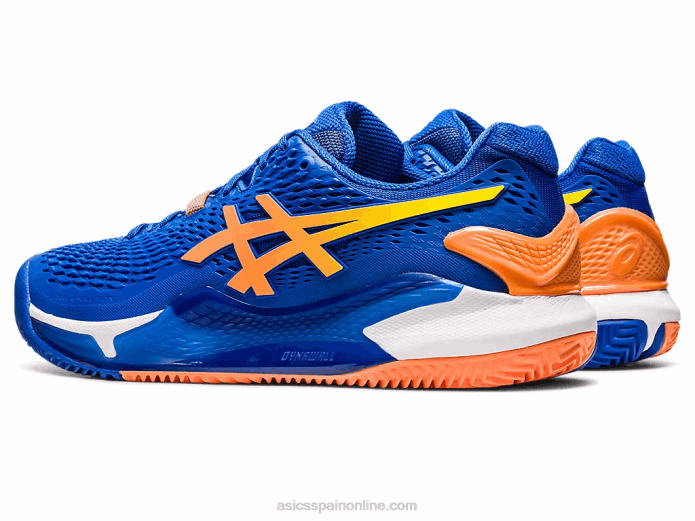 gel-resolución 9 arcilla Asics 4L6889 azul atún/melocotón sol