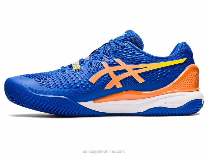 gel-resolución 9 arcilla Asics 4L6889 azul atún/melocotón sol