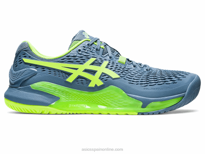 resolución de gel 9 Asics 4L68366 azul acero/verde peligro
