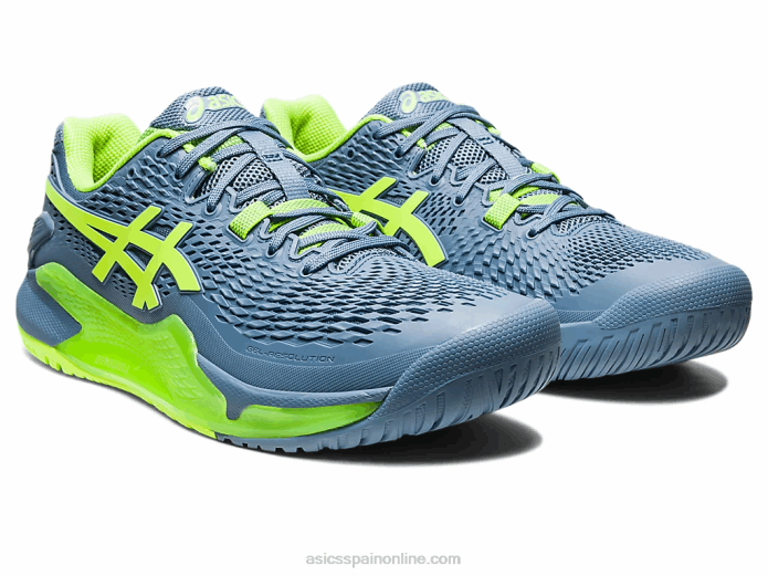 resolución de gel 9 Asics 4L68366 azul acero/verde peligro