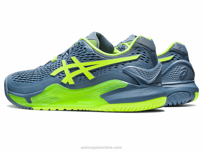 resolución de gel 9 Asics 4L68366 azul acero/verde peligro