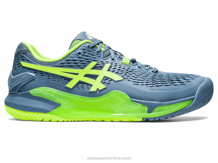resolución de gel 9 de ancho Asics 4L68364 azul acero/verde peligro