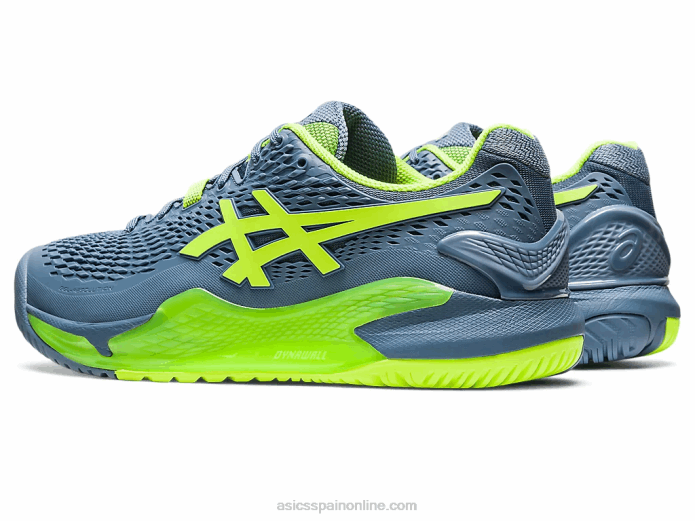 resolución de gel 9 de ancho Asics 4L68364 azul acero/verde peligro