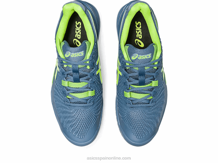 resolución de gel 9 de ancho Asics 4L68364 azul acero/verde peligro
