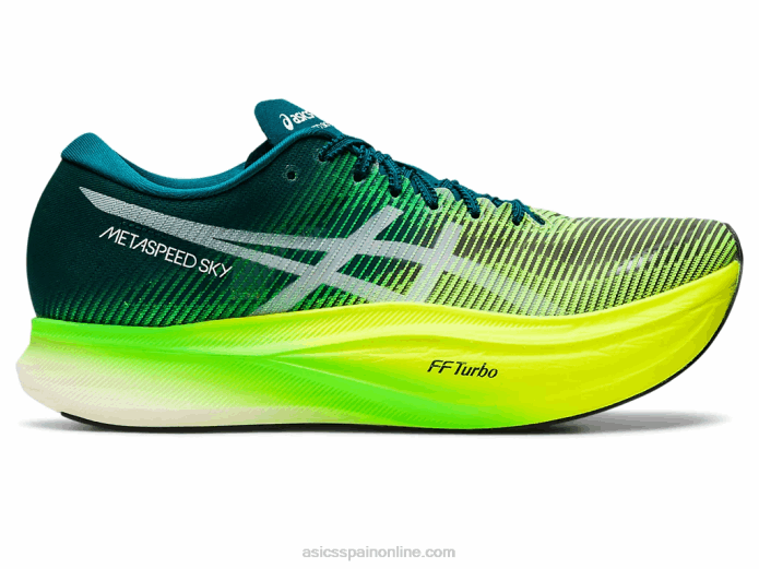 cielo de metavelocidad+ Asics 4L681254 pino terciopelo/amarillo seguridad