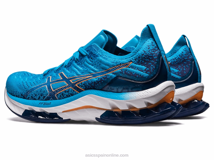 explosión de gel-kinsei Asics 4L68511 azul isla/melocotón sol