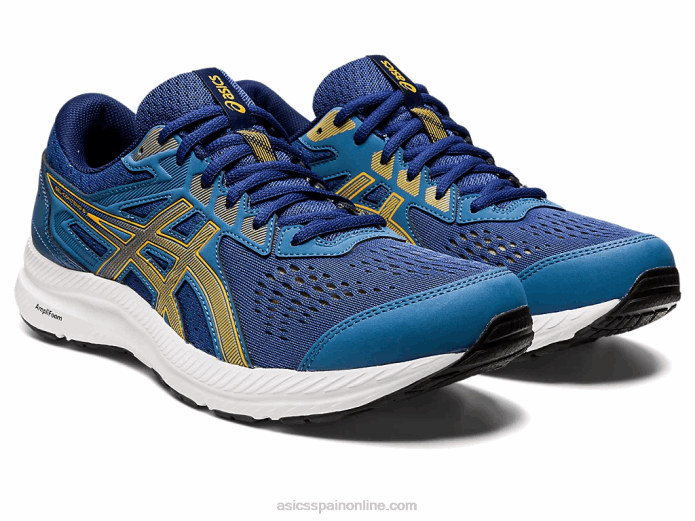 gel-conten 8 extra ancho Asics 4L68718 azul/ámbar