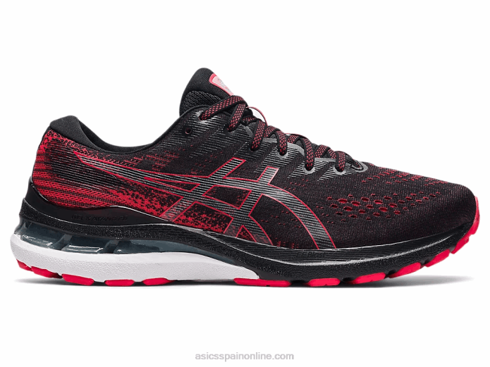 gel-kayano 28 Asics 4L681878 negro/rojo eléctrico